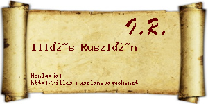 Illés Ruszlán névjegykártya